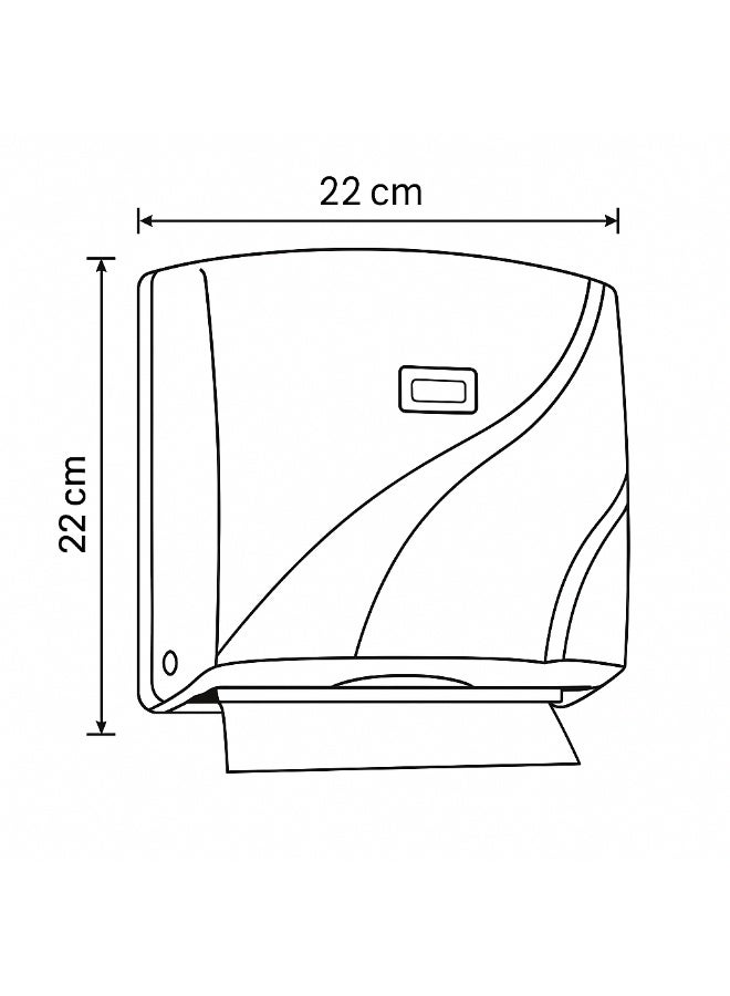 فلوسوفت موزع مناشف ورقية طي Z للتثبيت على الحائط مصنوع من بلاستيك ABS بسعة 300 منديل ورقي باللون الأبيض مقاس 22 سم × 22 سم - Image 5