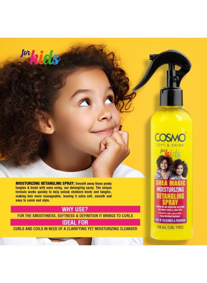 كوزمو بخاخ شيا ماجيك المرطب لفك تشابك الشعر للأطفال سوفت آند شاين، حلول لفك التشابك والتنعيم، 250 مل - Image 3