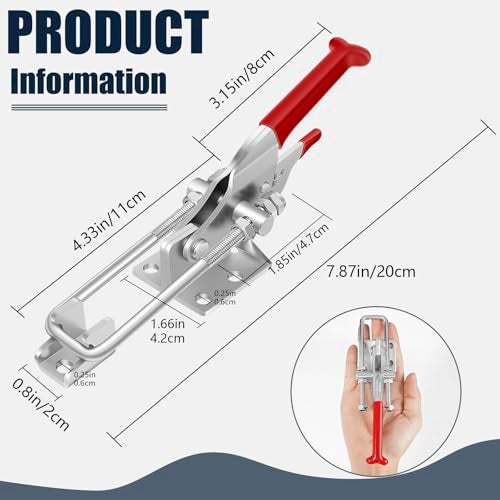 Dpyrrhic 4 Pack Toggle Latch Clamp Heavy Duty Latches 2000Lbs Holding Capacity Adjustable Latch Lock Smoker Clamps Latch for Industrial EquiIpmentTire CarrierBoxcarSmoker Lid - Image 3