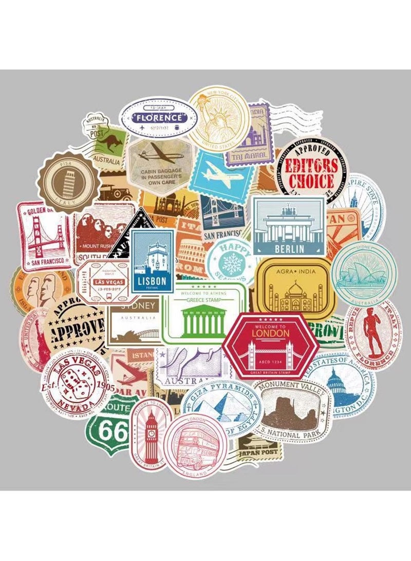 50 Pcs Vintage Travel Stickers for Journaling Luggage Sticker Stub Vintage Sticker for Junk Journal Crafts Laptop Water Bottle Album Scrapbook - Image 2