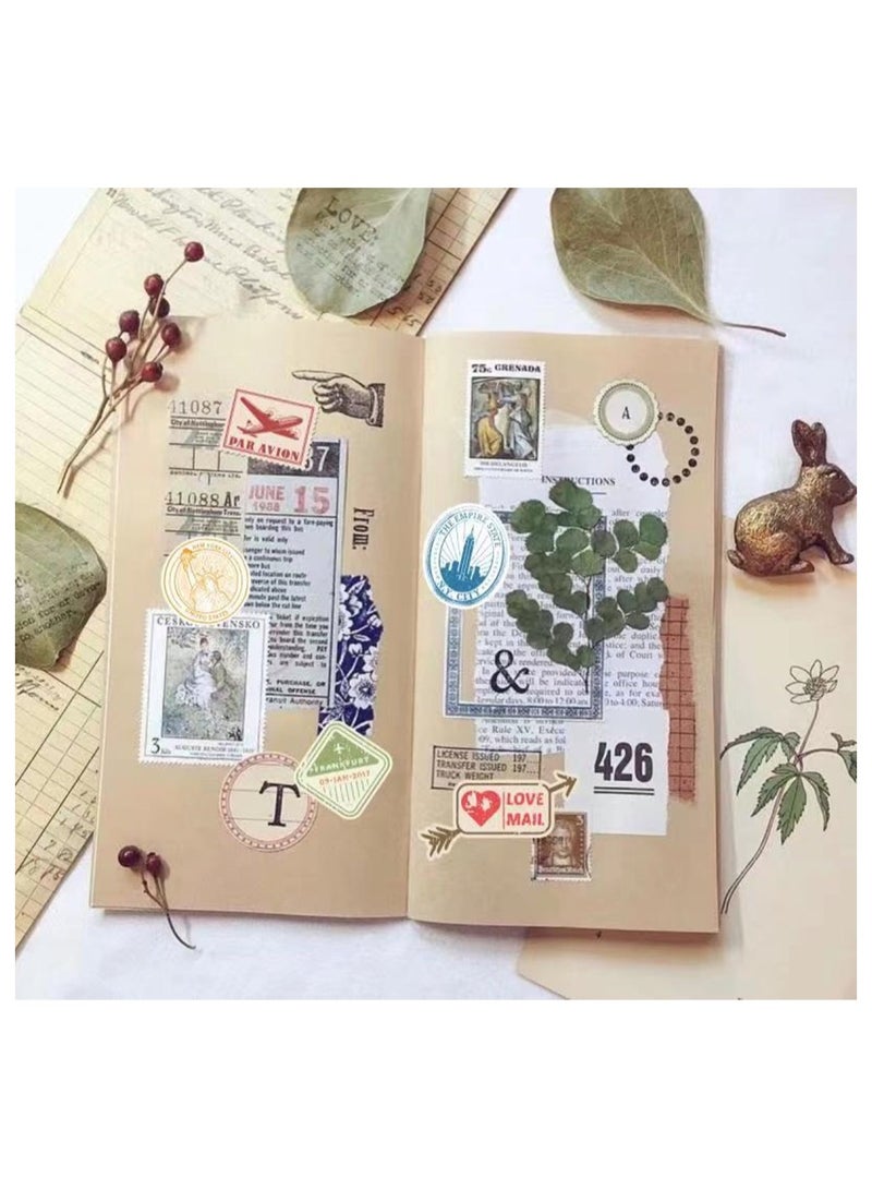 50 Pcs Vintage Travel Stickers for Journaling Luggage Sticker Stub Vintage Sticker for Junk Journal Crafts Laptop Water Bottle Album Scrapbook - Image 3