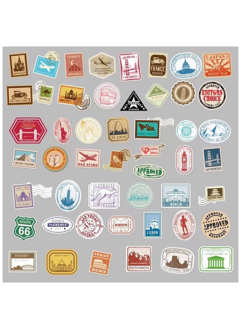 50 Pcs Vintage Travel Stickers for Journaling Luggage Sticker Stub Vintage Sticker for Junk Journal Crafts Laptop Water Bottle Album Scrapbook - Image 5
