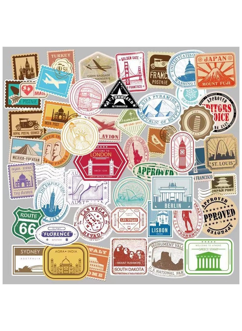 50 Pcs Vintage Travel Stickers for Journaling Luggage Sticker Stub Vintage Sticker for Junk Journal Crafts Laptop Water Bottle Album Scrapbook - Image 4