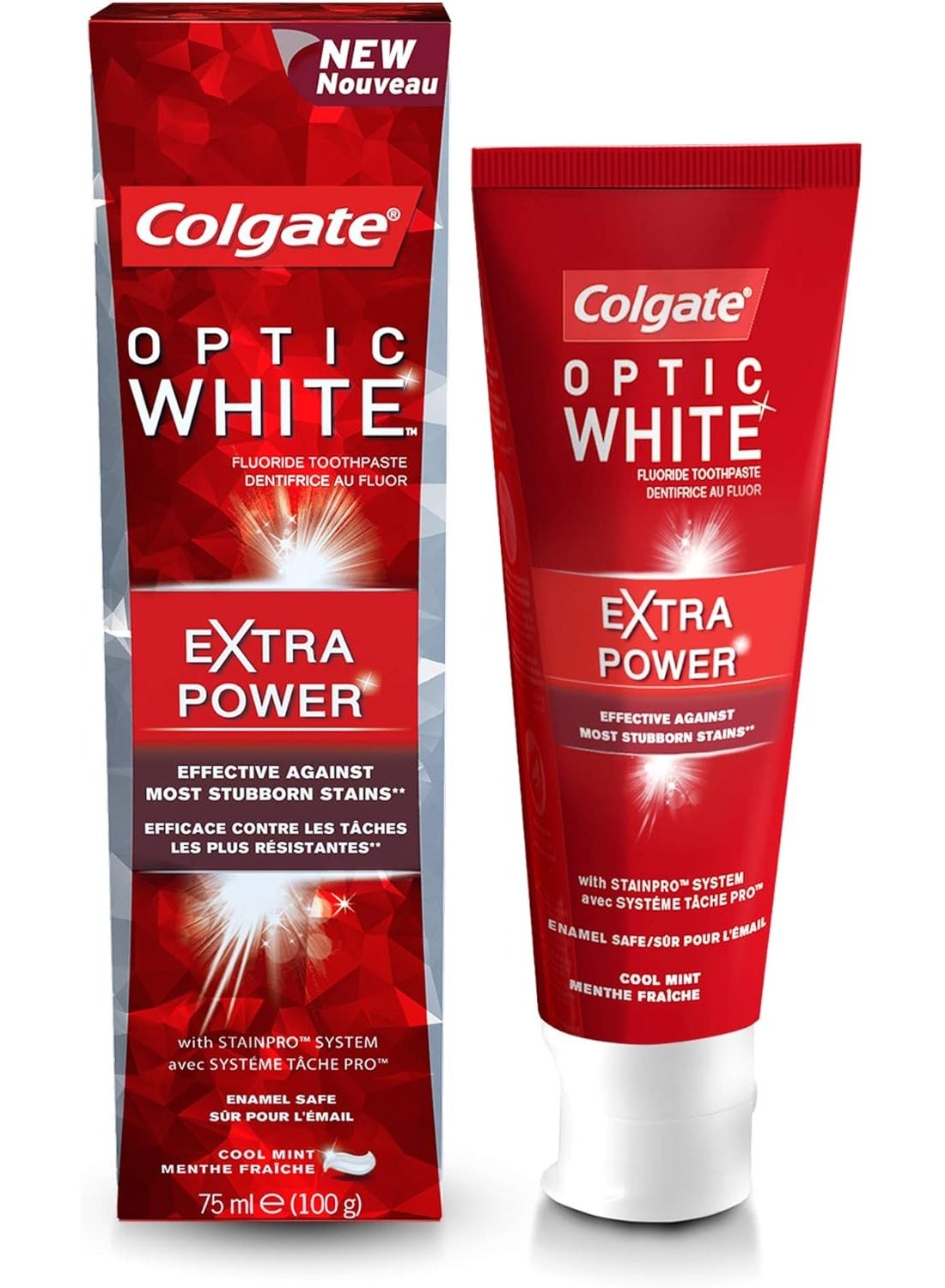 Colgate Optic White Extra Power Whitening Toothpaste, 75ml
