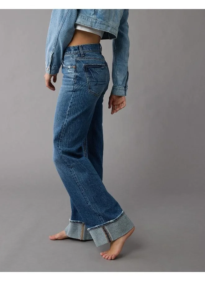 امريكان ايجل High-Waisted Stovepipe Cuffed Jeans