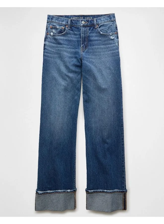 امريكان ايجل High-Waisted Stovepipe Cuffed Jeans