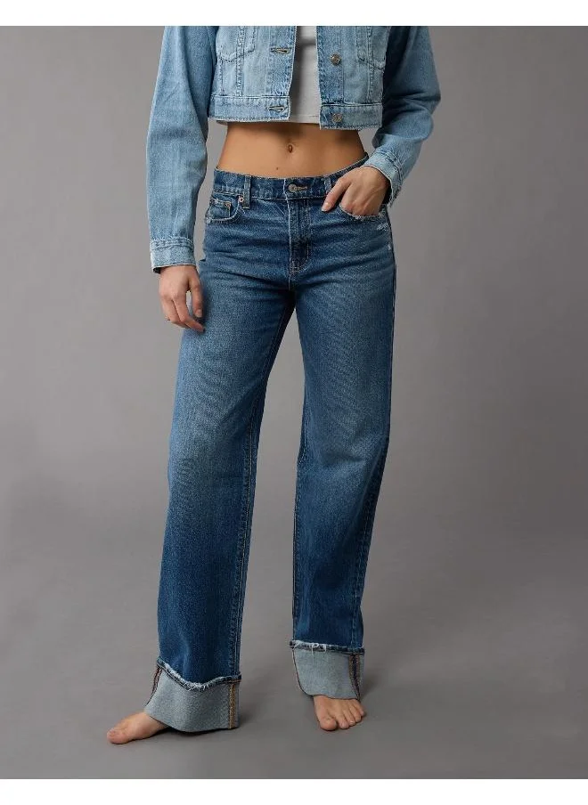 American Eagle High-Waisted Stovepipe Cuffed Jeans