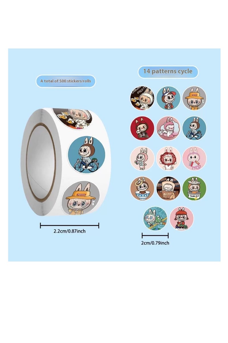 500/Labubu Stickers Cute Cartoon Notebook Decoration Stickers - Image 4