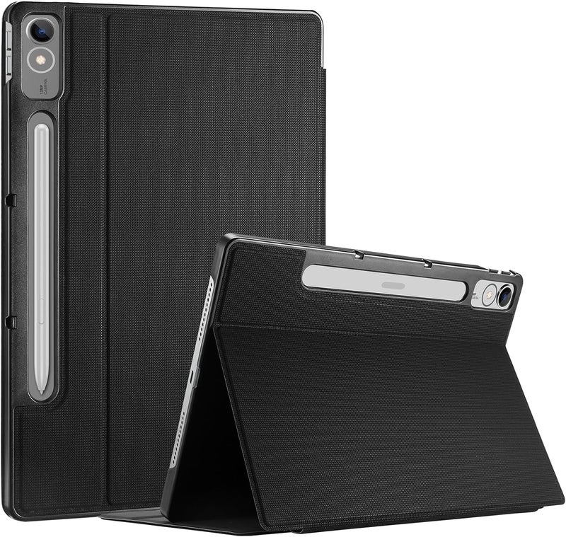 Procases Cover For Lenovo Tab P12 12.7 Inch 2023 Case Tb370Fu With Pen Holder, Slim Folio Case Protective Hard Shell Lightweight Stand Smart Cover For 12.7 Inch Lenovo Tab P12 2023 -Black - Image 1