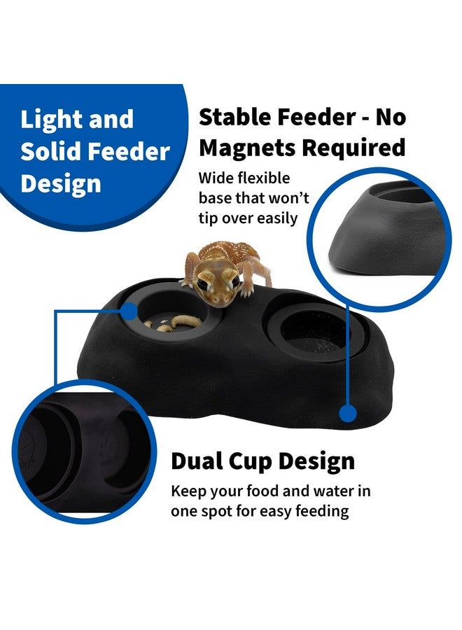 Pangea Pangea Ultimate Eco Dish, Crested Gecko Food and Water Bowl for Terrestrial Lizards, Durable Silicone Feeding Accessory for Reptile Terrariums 3.125in x 5.5in (Desert Marble)  - Image 5