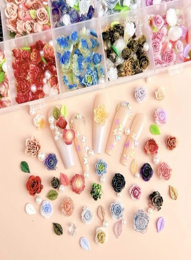 Bolt BEE Nail Charms 3D Flower Nail Decals Color Resin Camellia Nail Decals Assorted Color Flower Nail Decals for DIY Nail Art Creative Nail Art Decals Nail Charms (3D Flower) - Image 2