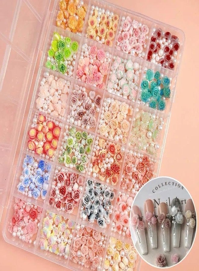 Bolt BEE Nail Charms 3D Flower Nail Decals Color Resin Camellia Nail Decals Assorted Color Flower Nail Decals for DIY Nail Art Creative Nail Art Decals Nail Charms (3D Flower) - Image 1