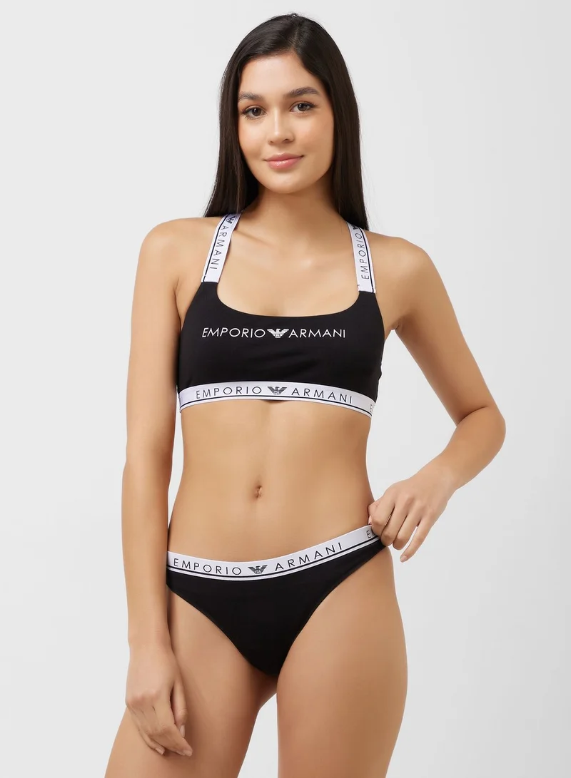 EMPORIO ARMANI Plunge Neck Bra And Brief Set