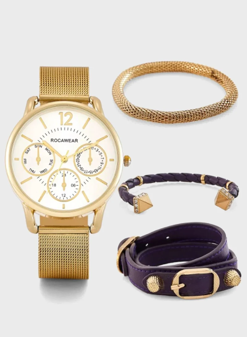 Rocawear Rocawear Analog Watch + Braclelts