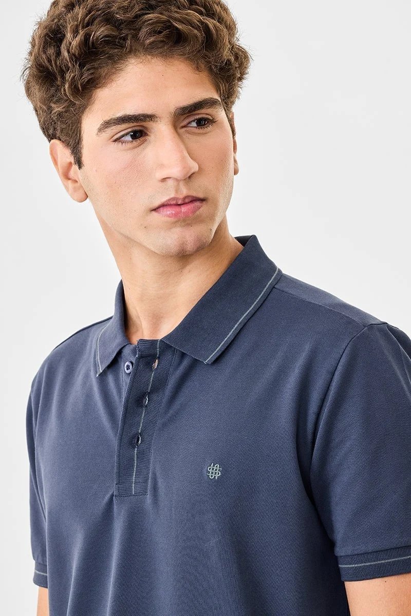 سنيتش تيشيرت بولو بقصة عادية مطاطي