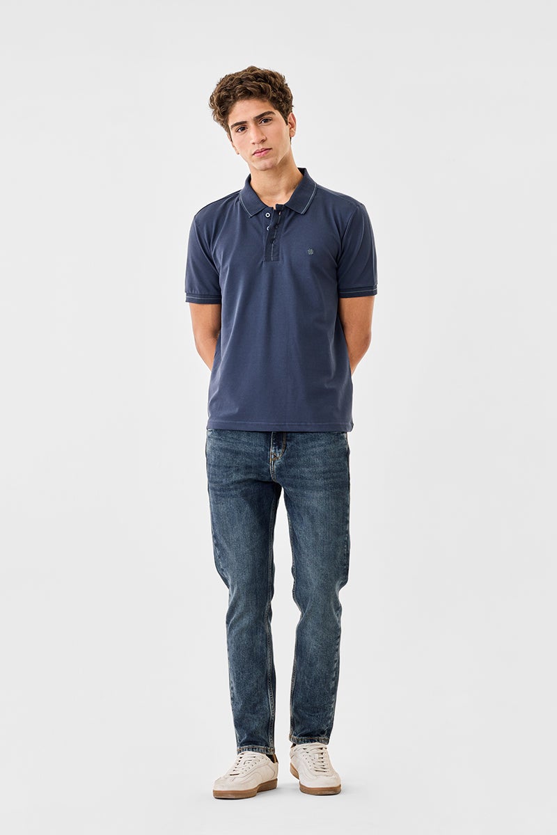 SNITCH Regular Fit Polo Stretch T-Shirt - Image 2