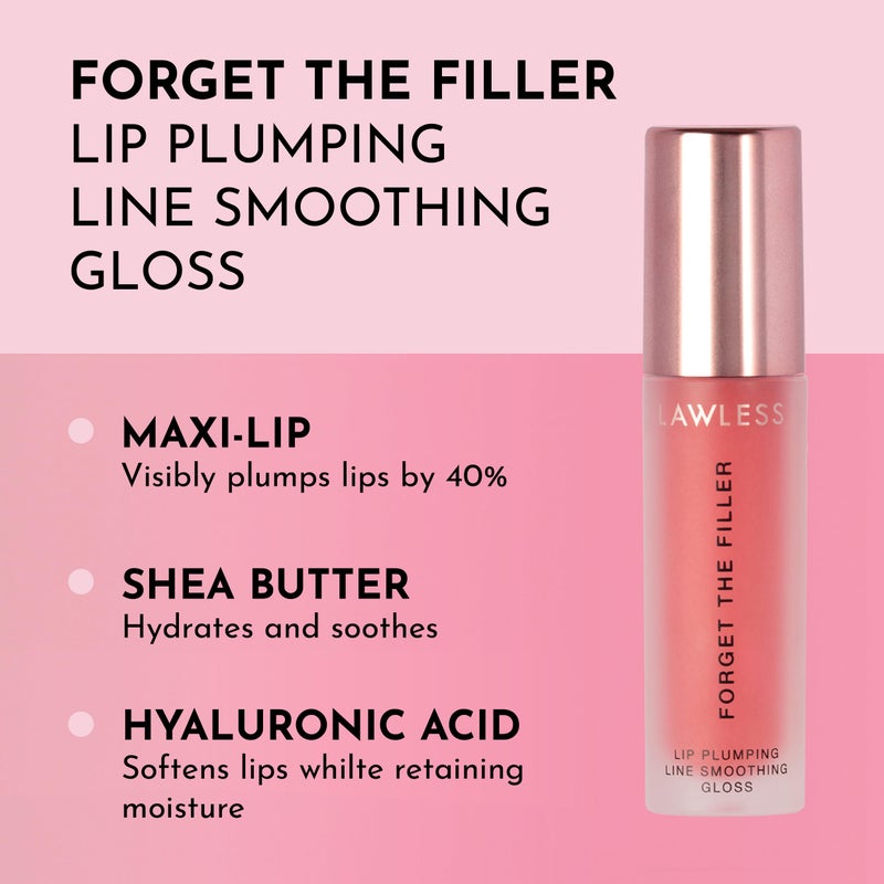 Lawless Forget the Filler Lip Plumping Line Smoothing Gloss - Cherry Vanilla - Premium Volumizing Lip Gloss with Natural Ingredients Designed to Plump, Firm, and Hydrate Lips 0.11 oz - Image 2