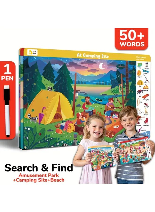 Farmer Forest Ocean Interactive Find Hidden Objects Cards For Kids With Erasable Markers 50 Themes - Image 3