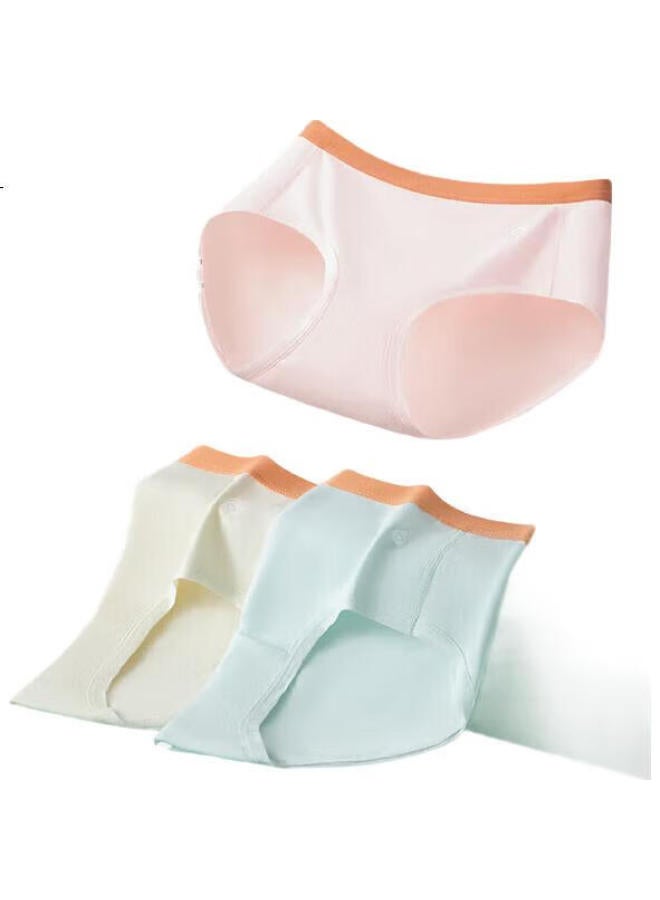 Purcotton Kids 7a Mesh Antibacterial Elastic Boxer Briefs In Cloud Pink + Milk White + Light Blue Green - Image 2