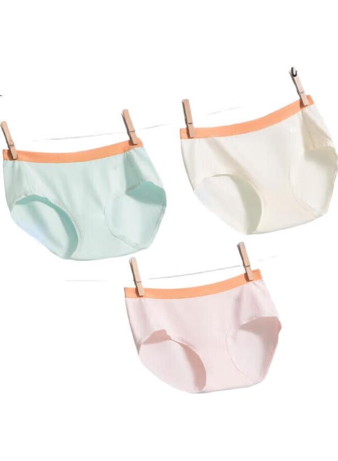 Purcotton Kids 7a Mesh Antibacterial Elastic Boxer Briefs In Cloud Pink + Milk White + Light Blue Green - Image 3