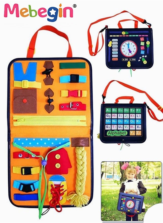 17 in 1 Felt Busy Board, Sensory Activity Board, Travel-friendly Busy Board for Toddlers, Preschool Education Learning Fine Motor Skills, Handy to Take Out, Great Educational Gift Choice  - Image 1