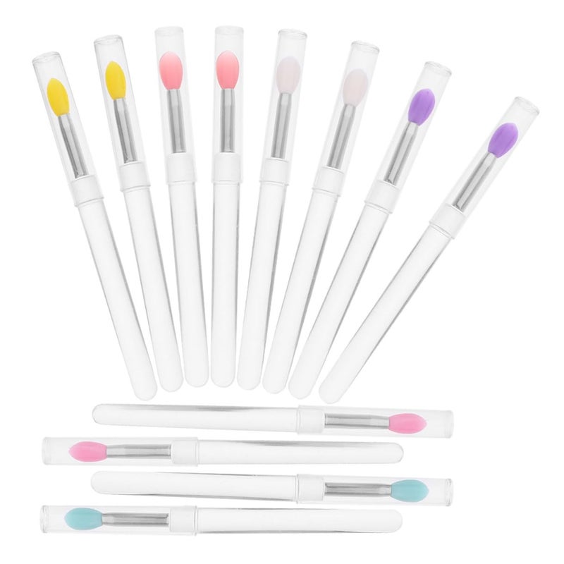 12pcs Silicone Lip Applicator Wands with Caps Portable Small Lipstick Brushes for Lip Balm and Pigment Makeup Tools - Image 1