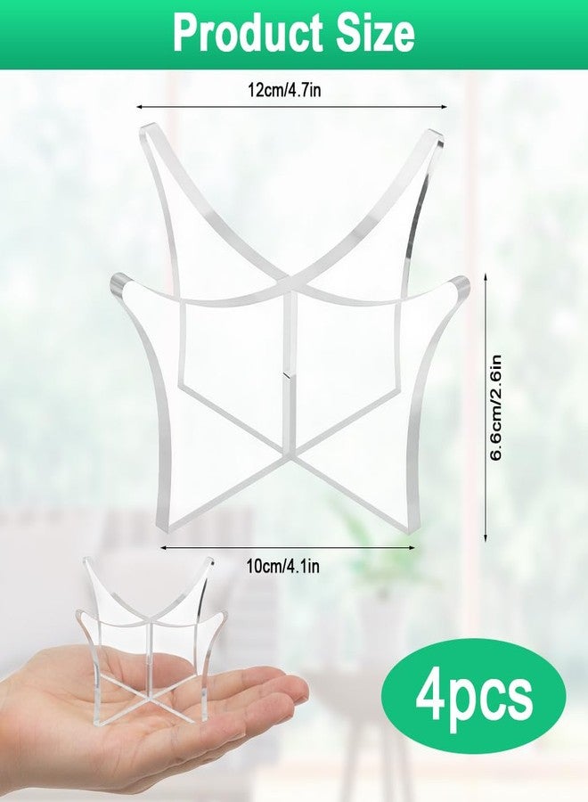 PROBEROS® 4 Pcs Ball Display Rack, Clear Acrylic Ball Holder Stand for Basketball, Soccer, Volleyball, Rugby, Durable Transparent Display Stand for Home, Office, Store Showcase, 10×6.6CM - Image 2