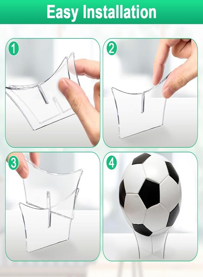 PROBEROS® 4 Pcs Ball Display Rack, Clear Acrylic Ball Holder Stand for Basketball, Soccer, Volleyball, Rugby, Durable Transparent Display Stand for Home, Office, Store Showcase, 10×6.6CM - Image 5