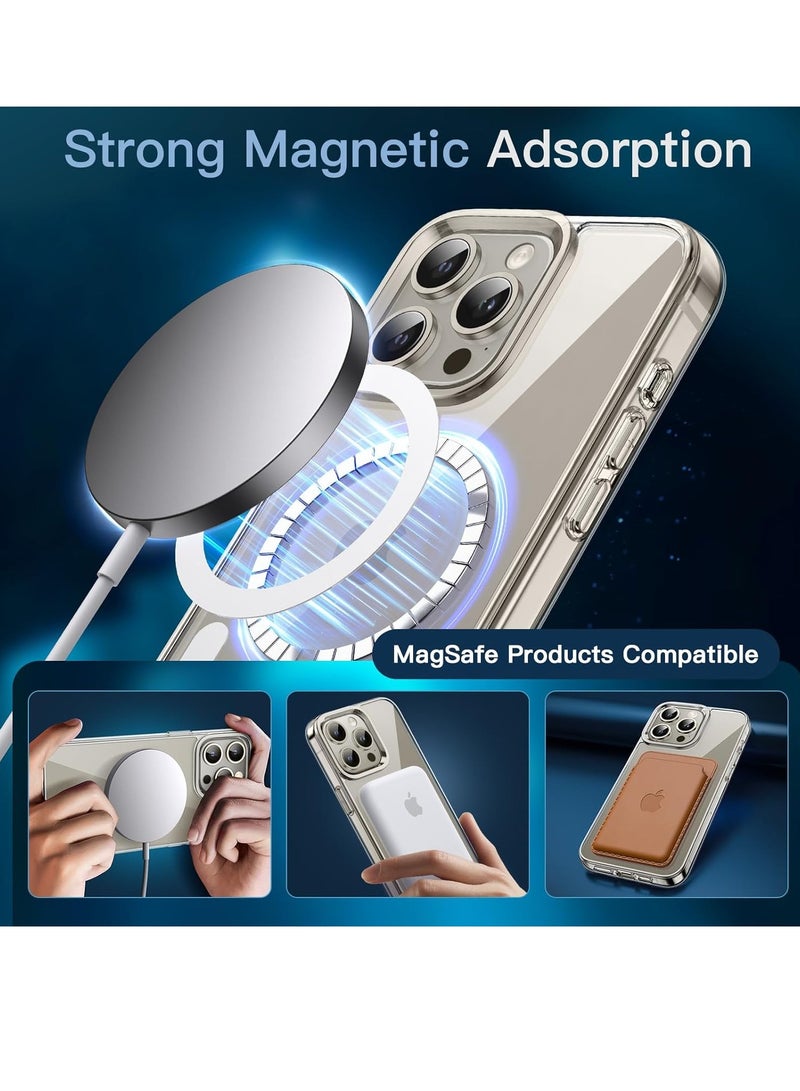 ELTRAZONE iPhone 15 Pro Max 3-in-1 Magnetic Case – Natural Titanium, 6.7-Inch, with 2 Tempered Glass Screen Protectors, MagSafe-Compatible, Shockproof Bumper - Image 5