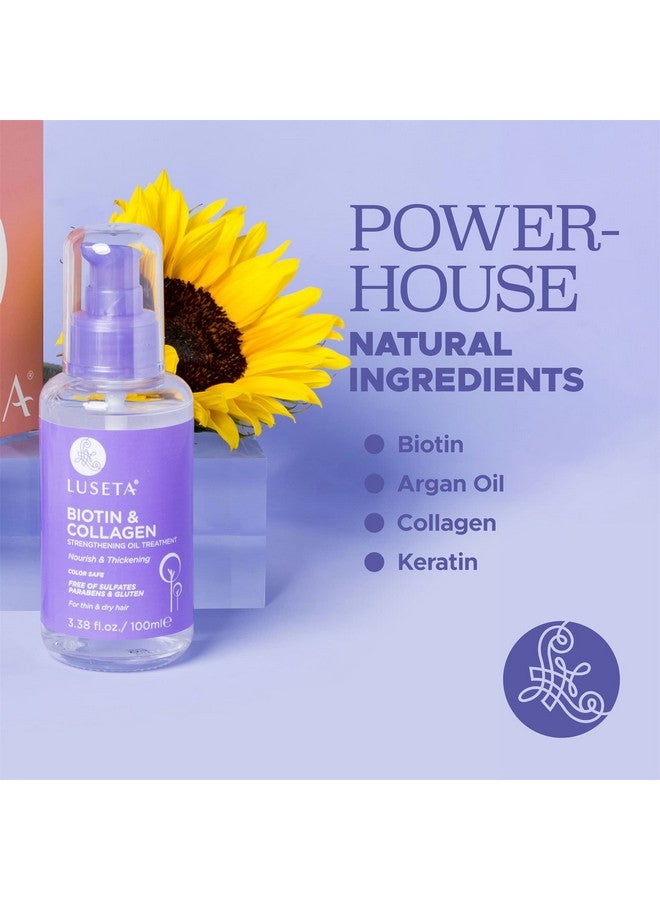 لوسيتا سيروم نمو الشعر بالبيوتين مع الكولاجين، زيت الشعر لنمو الشعر الخفيف والتالف، سيروم نمو الشعر بالبيوتين للشعر المجعد والتالف، فروة رأس سميكة وأكثر صحة للرجال والنساء، 3.38 أونصة سائلة - Image 2