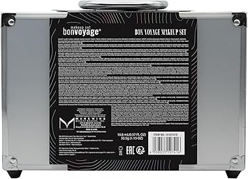 Bon Voyage مجموعة مكياج بون فويج 43 قطعة مع مرآة تتضمن أحمر شفاه وظلال عيون وأحمر خدود وطلاء أظافر والمزيد حقيبة معدنية محمولة وعصرية - Image 4