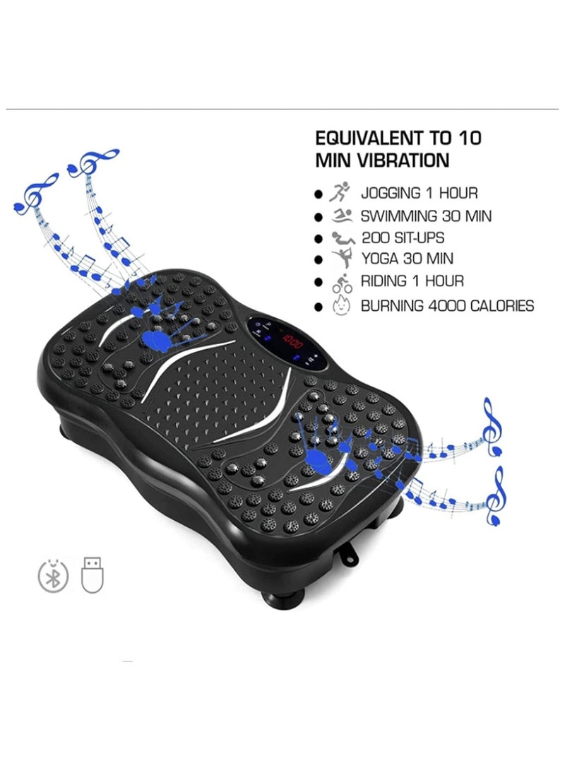 DubaiGallery لوحة اهتزاز باور بليت، آلة تمرين لوحة الاهتزاز، لوحة اهتزاز، منصة لياقة بدنية لكامل الجسم، مع أحزمة حلقة وجهاز تحكم عن بعد، معدات تدريب منزلية لفقدان الوزن - Image 2
