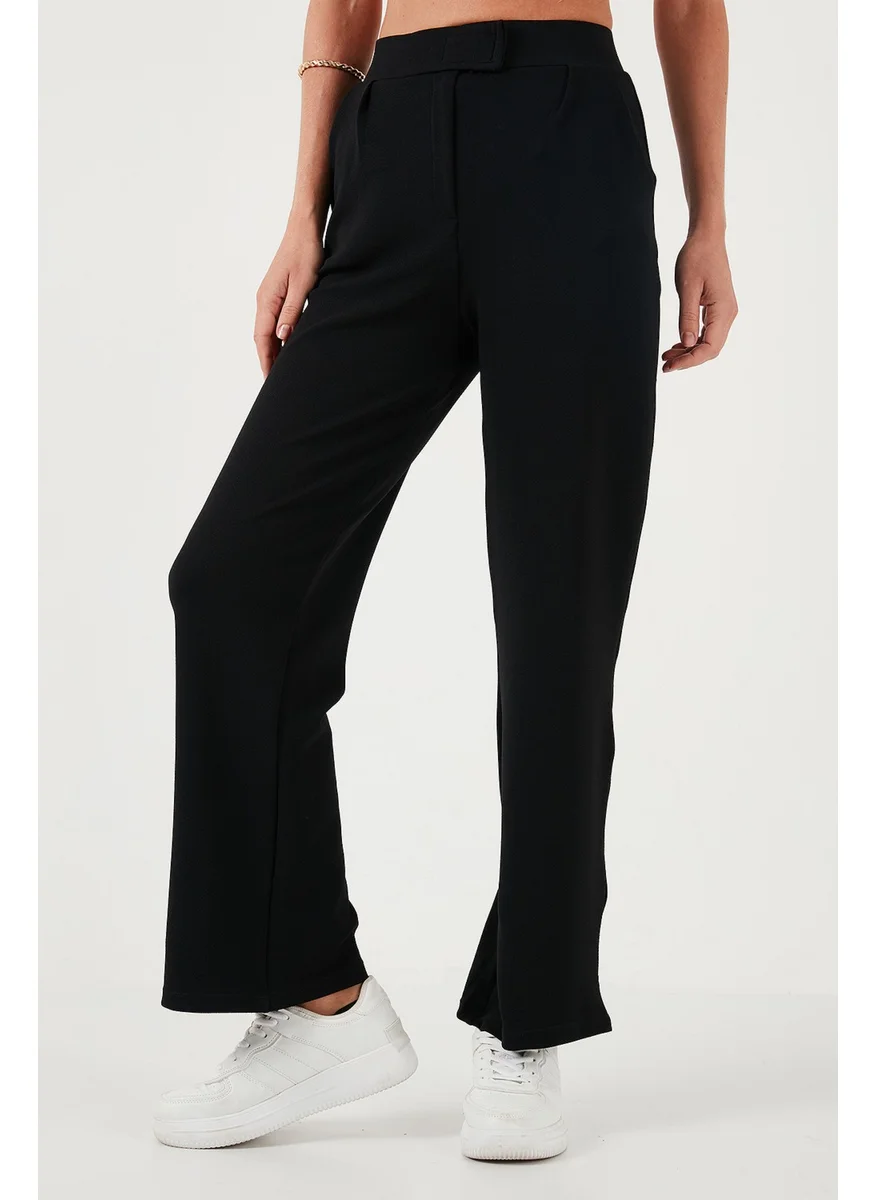 Lela Regular Fit High Waist Wide Leg Trousers Women's Trousers 5861279