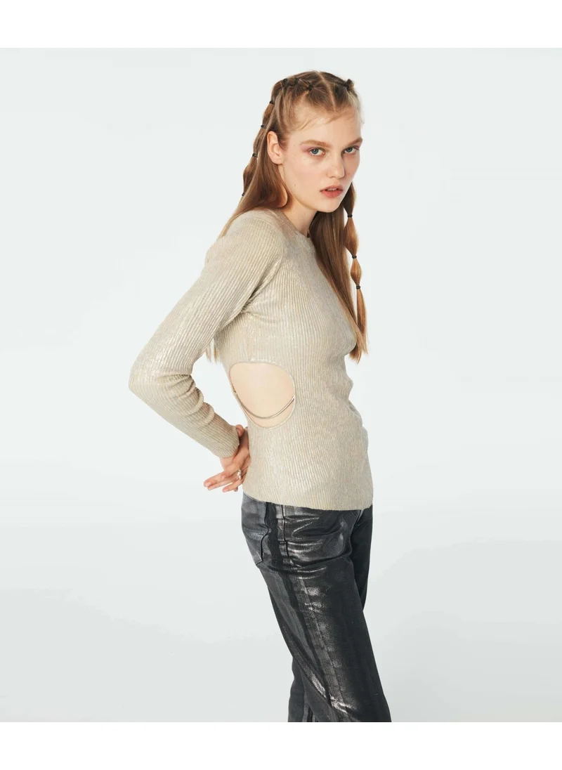 Twist Shiny textured cutout sweater TW6220050208023