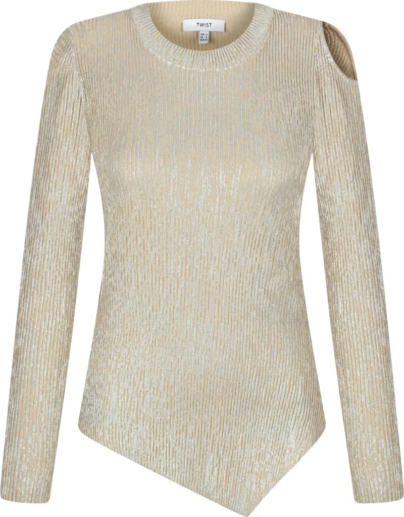 تويست Shiny textured cutout sweater TW6220050208023