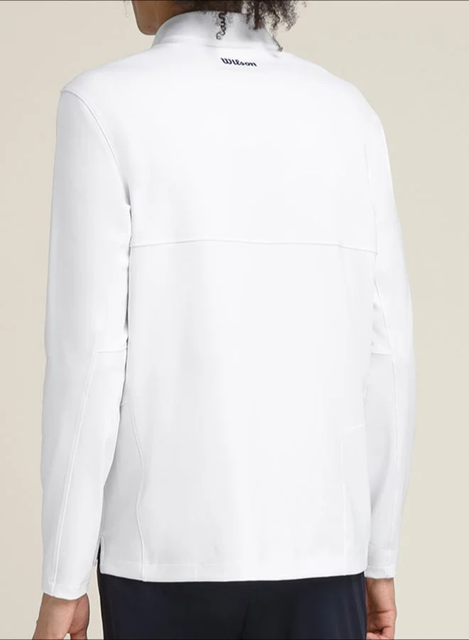 ويلسون سترة أداء بسحاب نصف طول – أبيض