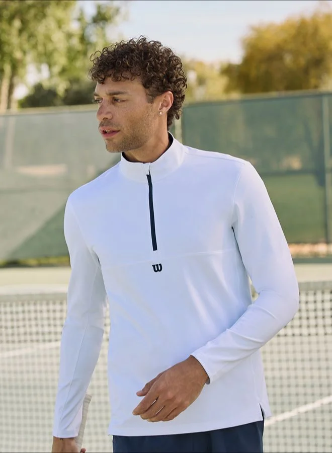 ويلسون سترة أداء بسحاب نصف طول – أبيض