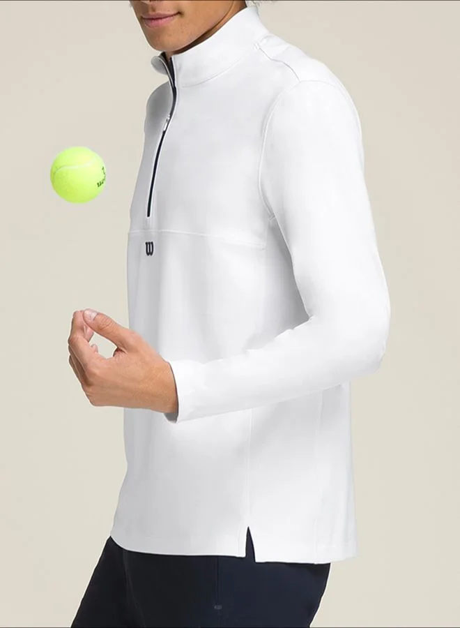 ويلسون سترة أداء بسحاب نصف طول – أبيض