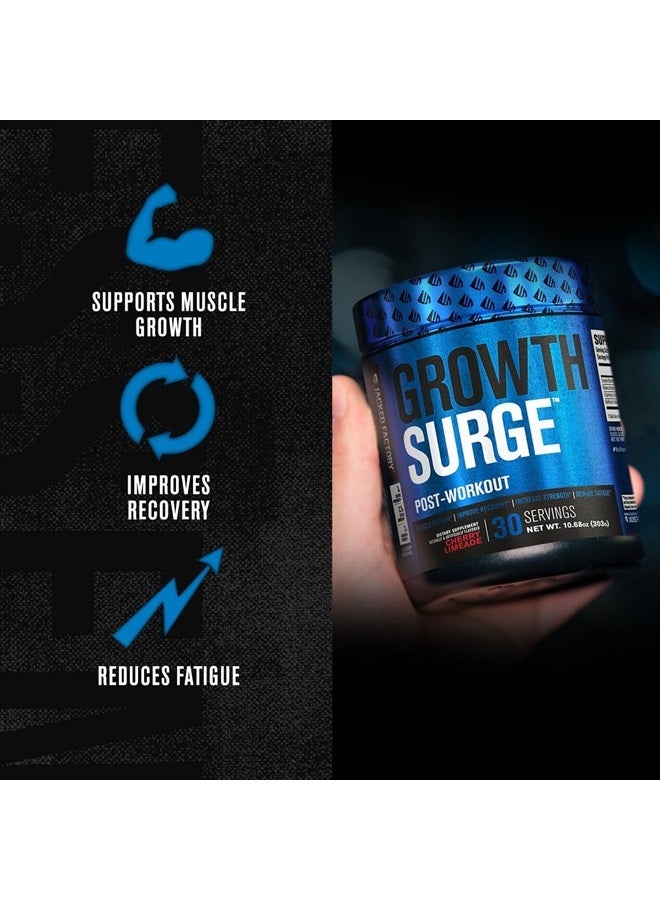 Jacked Factory Growth Surge Creatine Post Workout w/L-Carnitine - Daily Muscle Builder & Recovery Supplement with Creatine Monohydrate, Betaine, L-Carnitine L-Tartrate - 30 Servings, Blue Raspberry  - Image 3