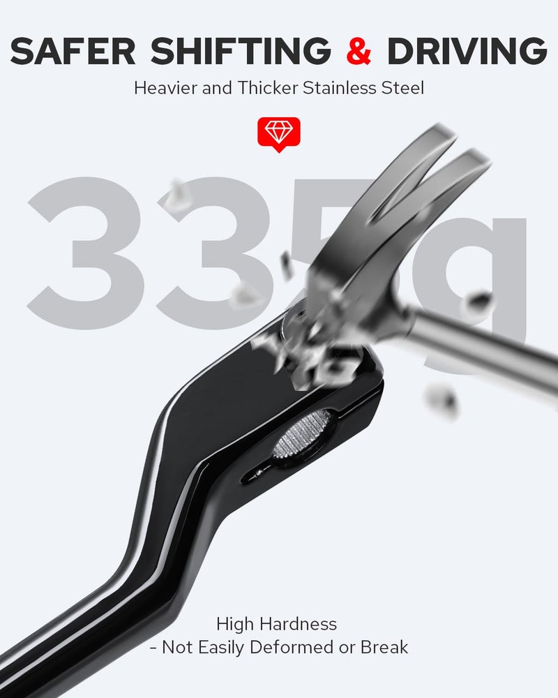 Benlari Stainless Steel Shifter Lever Pegs, Heel Toe Shift Pegs Fit for Harley Touring Road King Electra Glide Street Glide 1988-2024, Trike 2008-2024, FL Softail 1986-2017, Black - Image 3