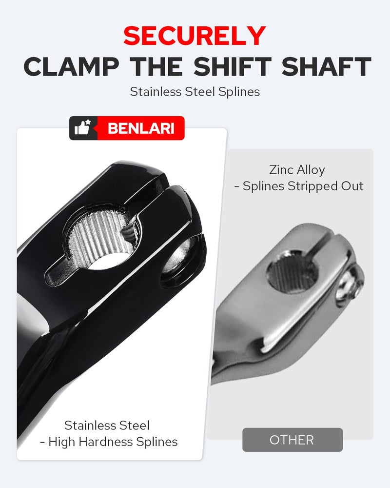 Benlari Stainless Steel Shifter Lever Pegs, Heel Toe Shift Pegs Fit for Harley Touring Road King Electra Glide Street Glide 1988-2024, Trike 2008-2024, FL Softail 1986-2017, Black - Image 4