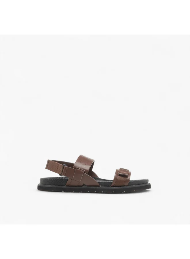 DUCHINI Men's Strap Detail Comfort Sandals with Hook and Loop Closure