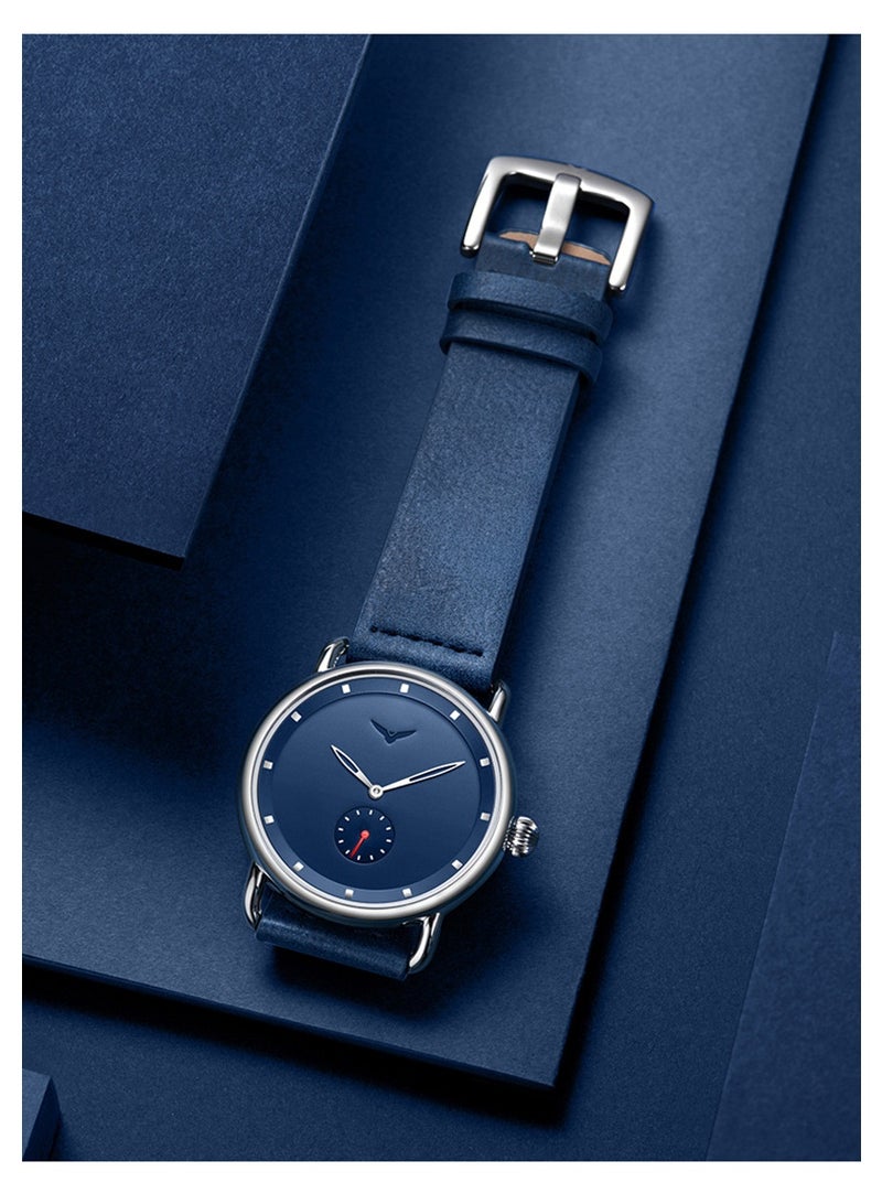 أونولا ساعة كوارتز رجالية بسيطة وأنيقة وعملية بسوار جلدي - Image 2