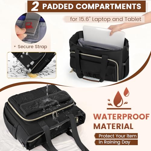 RAINSMORE Teacher Tote Bag 15.6 inch Laptop Bag for Women Work Bags Nurse Bag Lightweight Laptop Tote Computer Messenger Shoulder Bags with Insulated Pocket, Professional Laptop Briefcase - Image 5