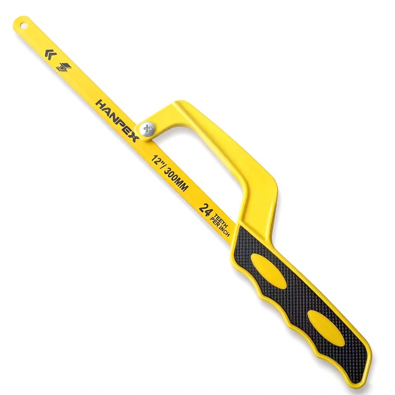 Hanpex Mini Hacksaw for Tight Spaces 12 BiMetal HSS Blade Hand Hacksaw Lightweight Aluminum Frame Cuts Metal Wood PVC Copper Iron Pipe Compact Precision Saw for Plumbers Electricians DIY - Image 2