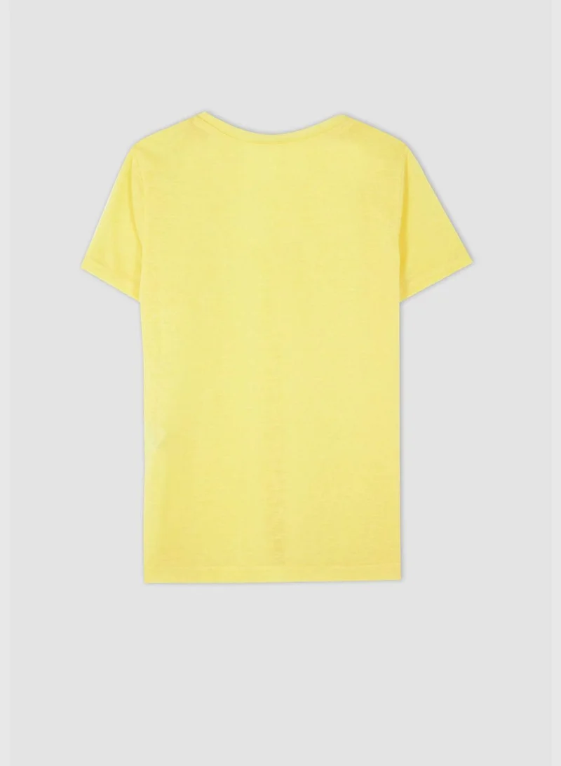 ديفاكتو Woman Regular Fit V-Neck Short Sleeve T-Shirt