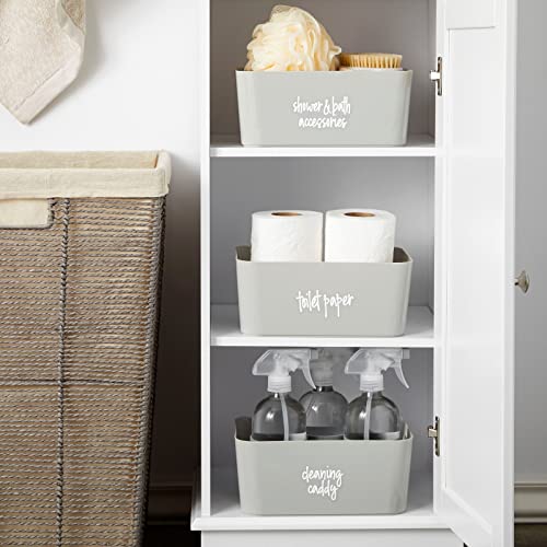 Talented Kitchen Bathroom Organization Labels White Script - 192-Pack Various Sizes - Clear Vinyl Water-Resistant Preprinted Lettering for Bathroom Storage & Essentials - Image 5