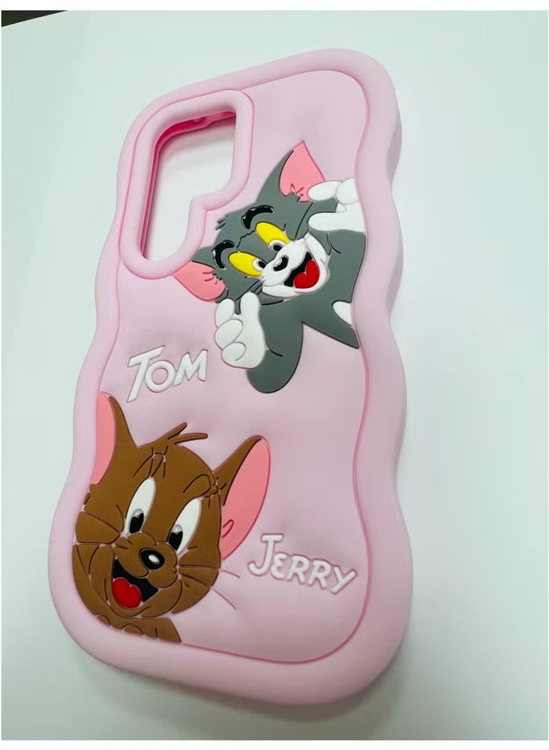 IAF For S22 ULTRA Case with Camera Protection Cute 3D Soft Silicone Protective Design Cartoon Back Cover Silicone (Light Pink)  - Image 5
