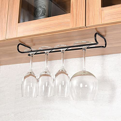 GeLive 10 Inch Set of 2 Under Cabinet Wine Glass Rack Stemware Holder Glass Storage Hanger Organizer for Kitchen and Bar (Black) - Image 5