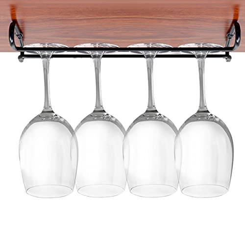 GeLive 10 Inch Set of 2 Under Cabinet Wine Glass Rack Stemware Holder Glass Storage Hanger Organizer for Kitchen and Bar (Black) - Image 3